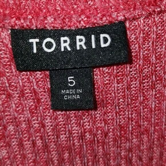 5 TORRID lightweight Dolman sleeve loose fit buttery soft red long sleeve top 5X - Picture 3 of 3